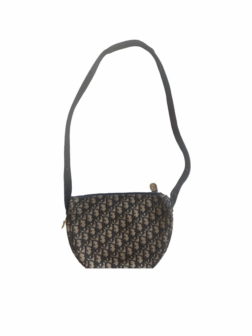 Dior Brown Monogram Crossbody Bag with Black Strap